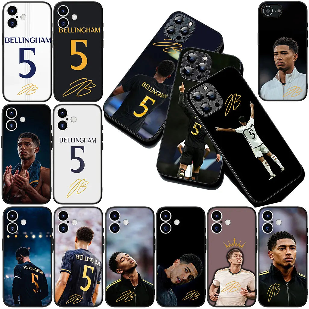 Cover for Samsung Galaxy S20 S22 S21 FE Ultra Plus A07 A17 A15 A16 A25 A57 A37 Phone Case Soccer No 5 B-Bellinghams Football No5