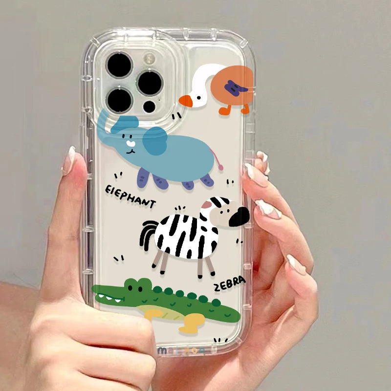 INS Korean Cartoon Hot Clear Case for Samsung Galaxy S10 S20 S20 S21 S21 S22 S23 S24 FE Ultra Plus 5G Airbag Shockproof Cover