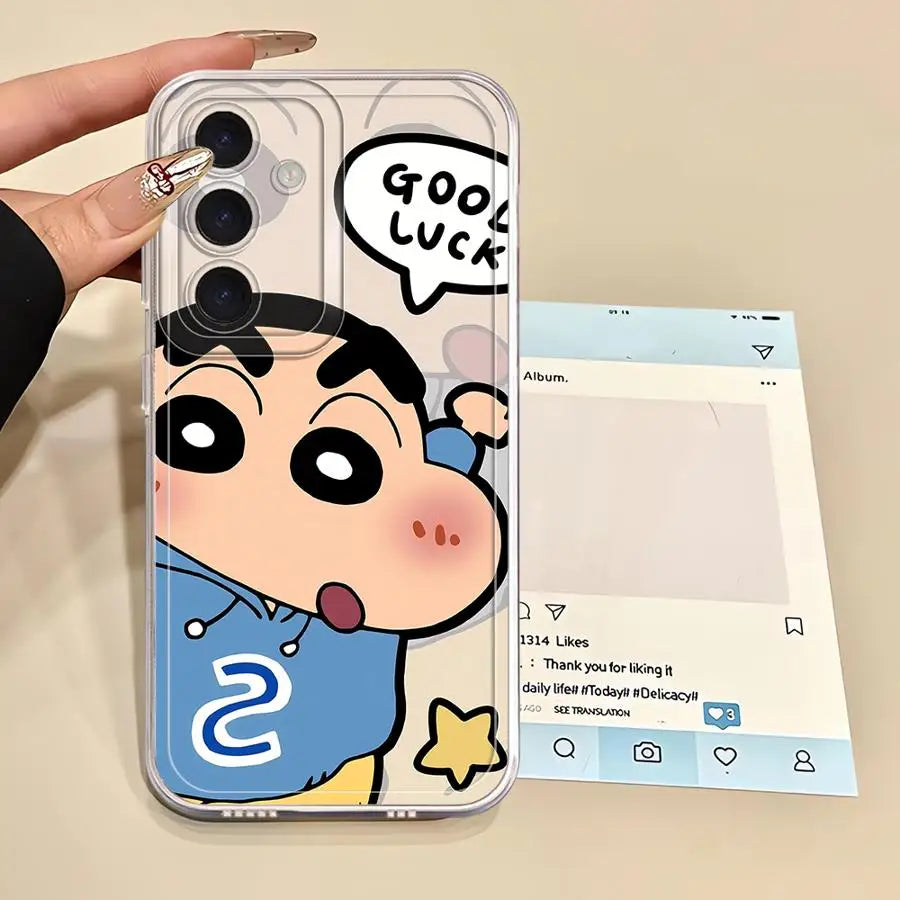 C-Crayon S-ShinChan Phone Cover Case for Samsung Galaxy A57 A52 A14 A16 A25 A51 A36 A37 A52 A17 A26 A24 A34 A35 A56 A55 A54 A15