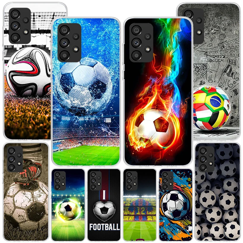 Football Soccer Ball Design Phone Case For Samsung Galaxy A17 A16 A15 A14 A13 A57 A56 A55 A54 A53 A37 A36 A35 A34 A33 A26 A25 A2