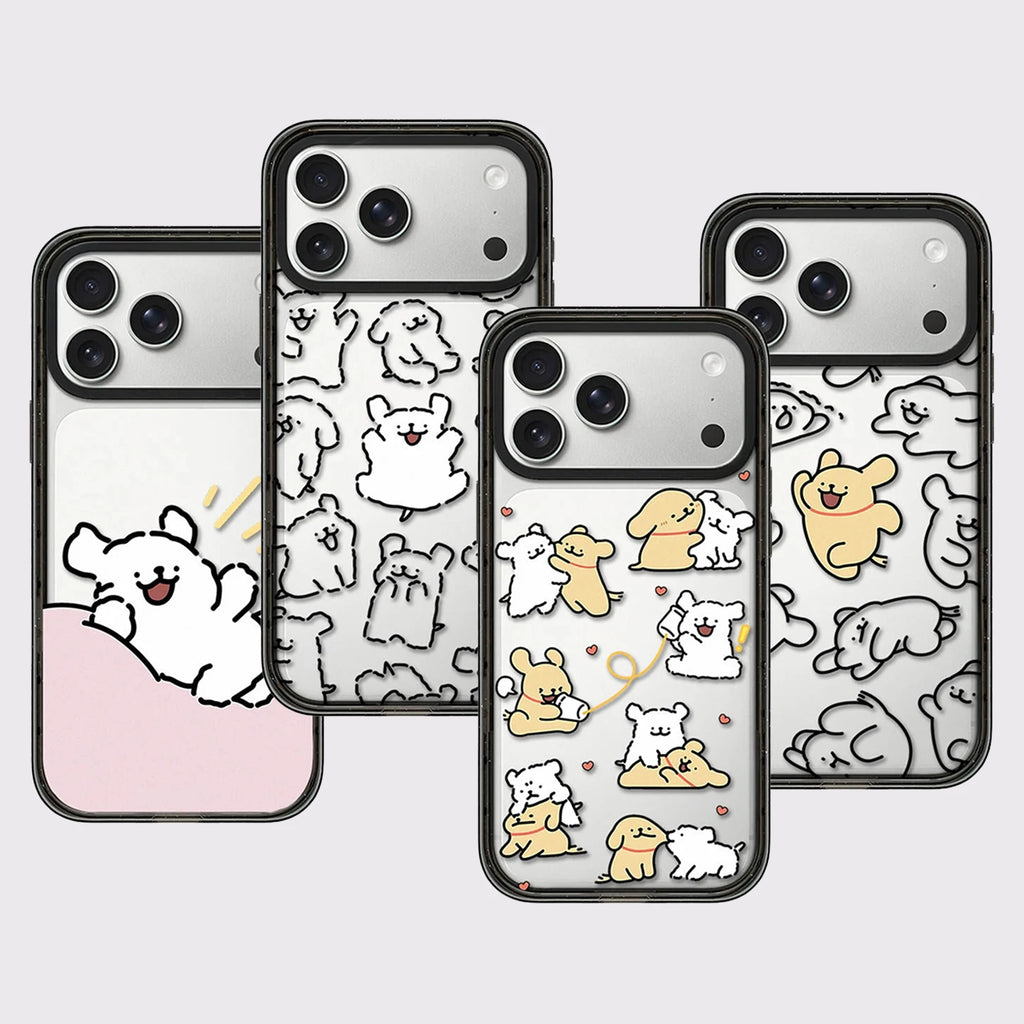 Cartoon Running Line Dog Impact Black Border Magnetic Phone Case Cover for IPhone 13 14 15 16 17 Pro Max Case for IPhone Air