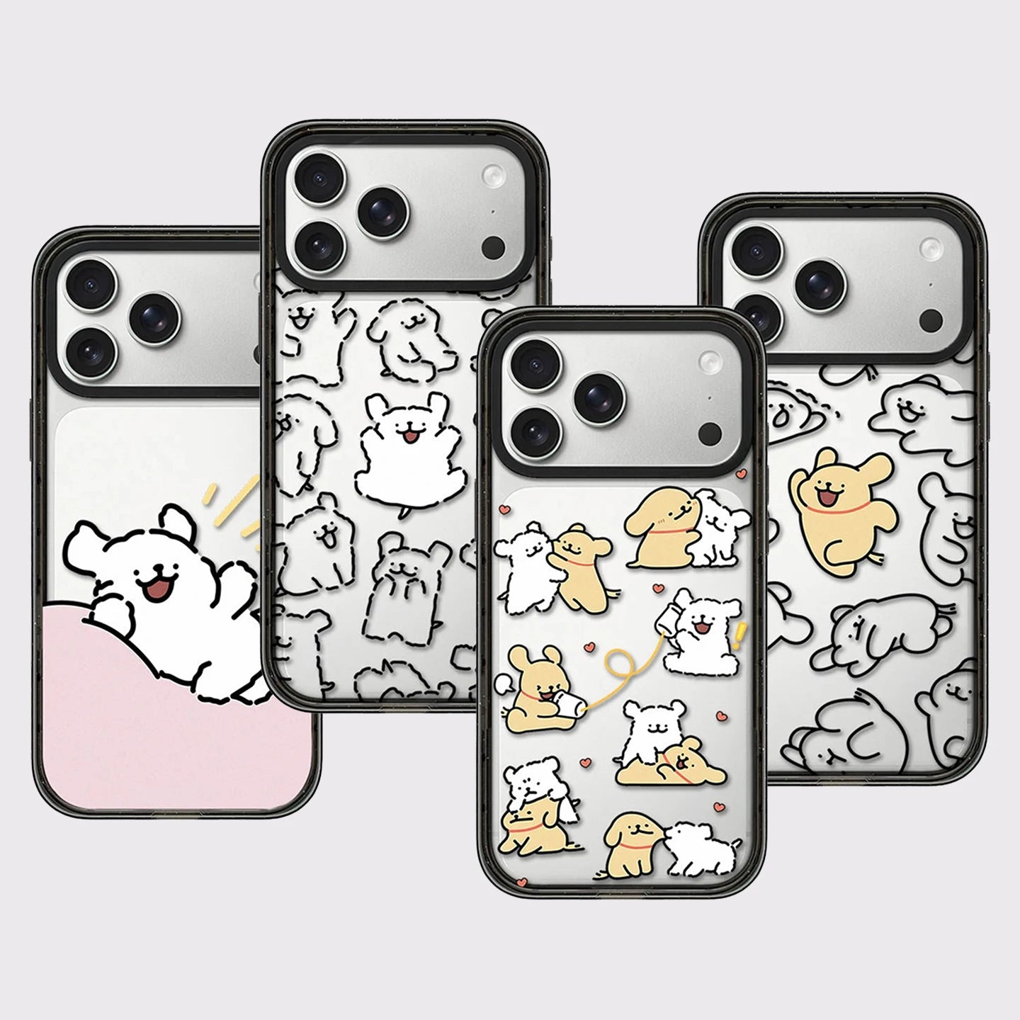 Cartoon Running Line Dog Impact Black Border Magnetic Phone Case Cover for IPhone 13 14 15 16 17 Pro Max Case for IPhone Air