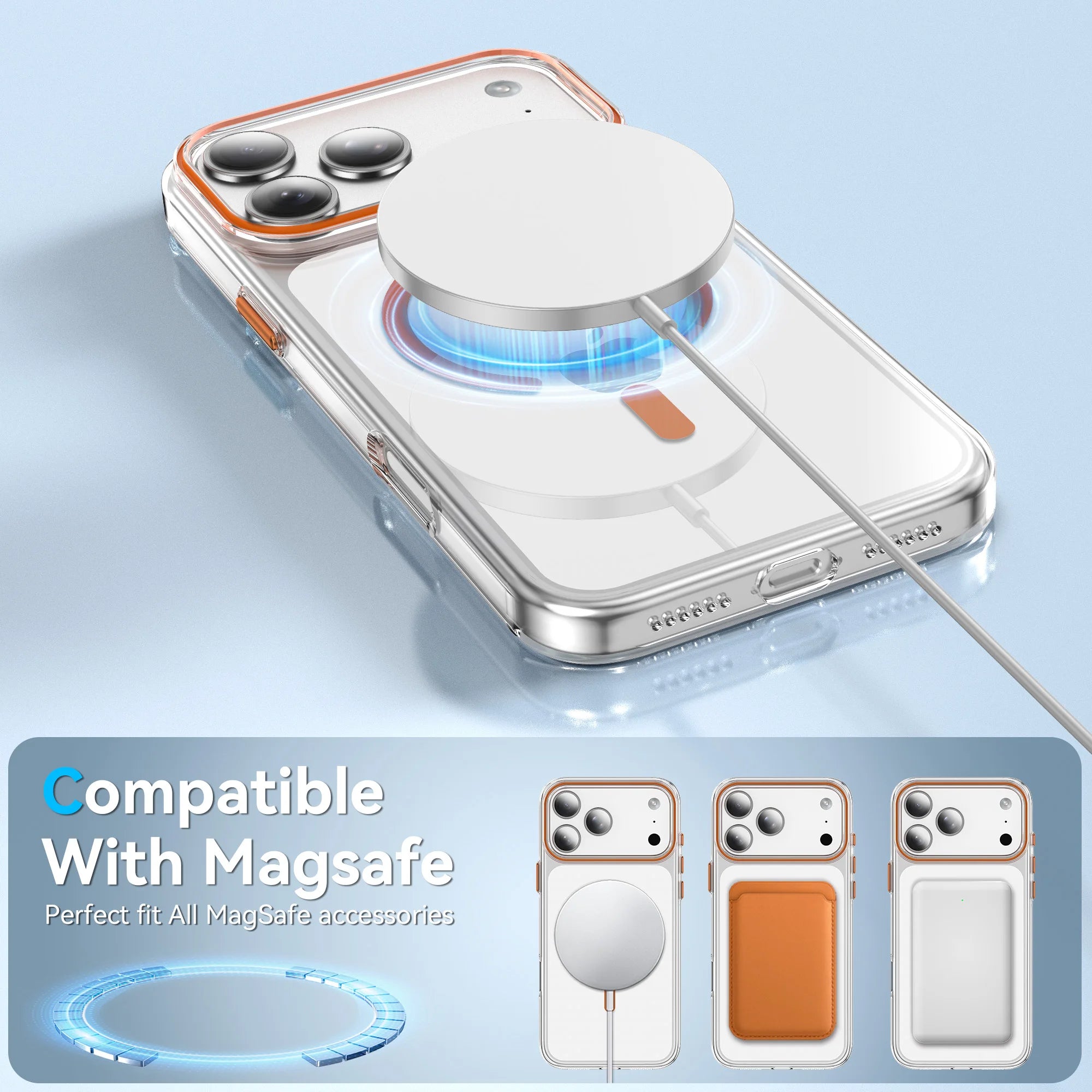 Luxury Clear For Magsafe Magnetic Case For iPhone 17 Air 16 15 14 Plus 13 17 Pro Max Wireless Charge Shockproof Hard Back Cover