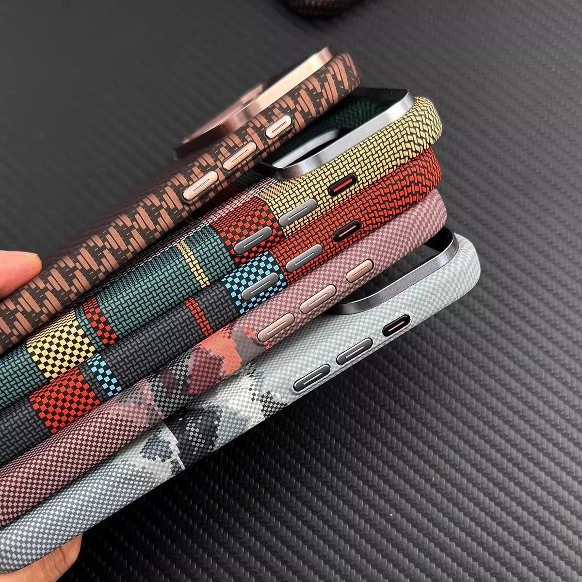 2026 New Plaid Mountain Magnetic Case for iPhone 15 16 17 Pro Max Magnets Charging Back Cover Camera Lens Protection Phone Shell