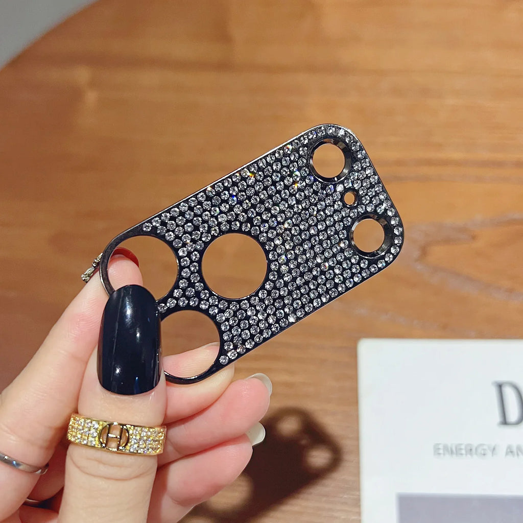 1Pcs Bling Diamond Camera Lens Protector Case For IPhone 17 Pro 16 17 14 13 promaxAir Rhinestone Glitter Metal Screen Protectors