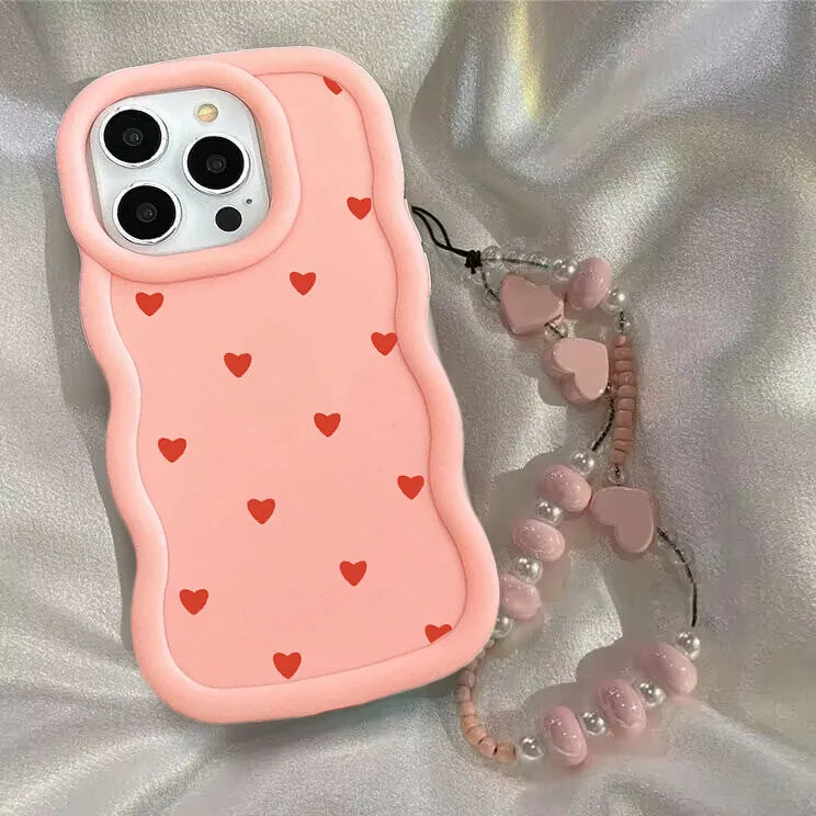 Bowknot Heart Case For Samsung S23 S24 S25 S22 Plus Utlra FE A55 A16 A54 A34 A35 A73 A06 A32 A23 A14 Casing With Chain Lanyard