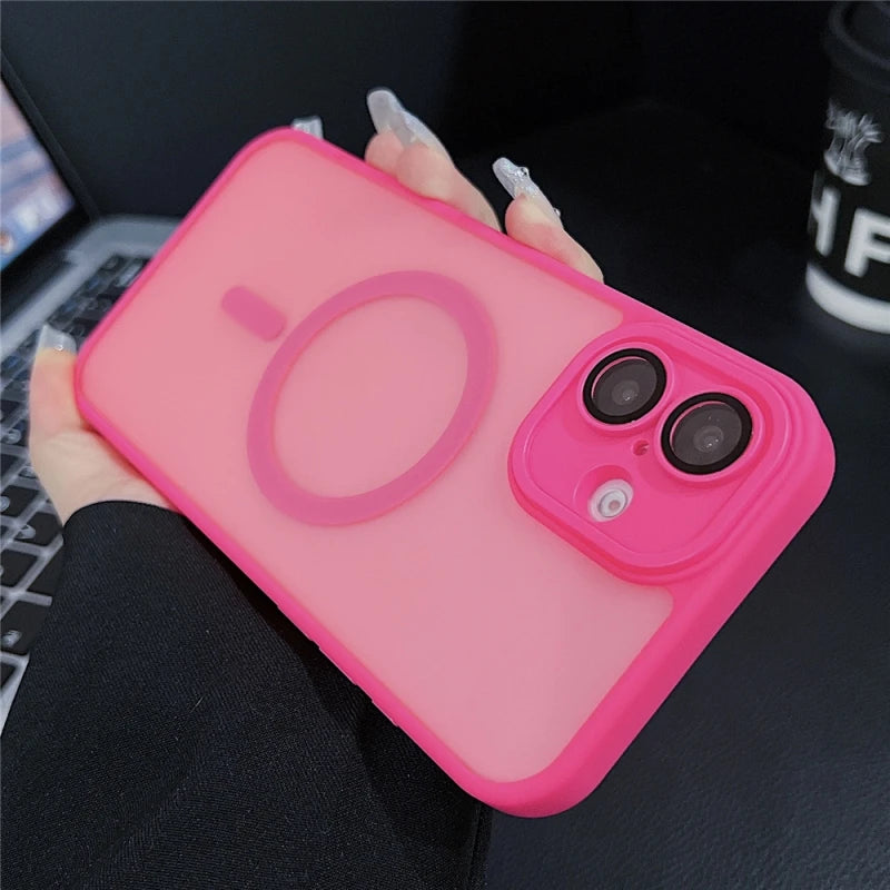 For Luxury Magsafe Magnetic Bumper Shockproof Phone Case For iPhone 11 12 13 15 16 Pro Max 17 Air Lens Protector On 14Plus Cover