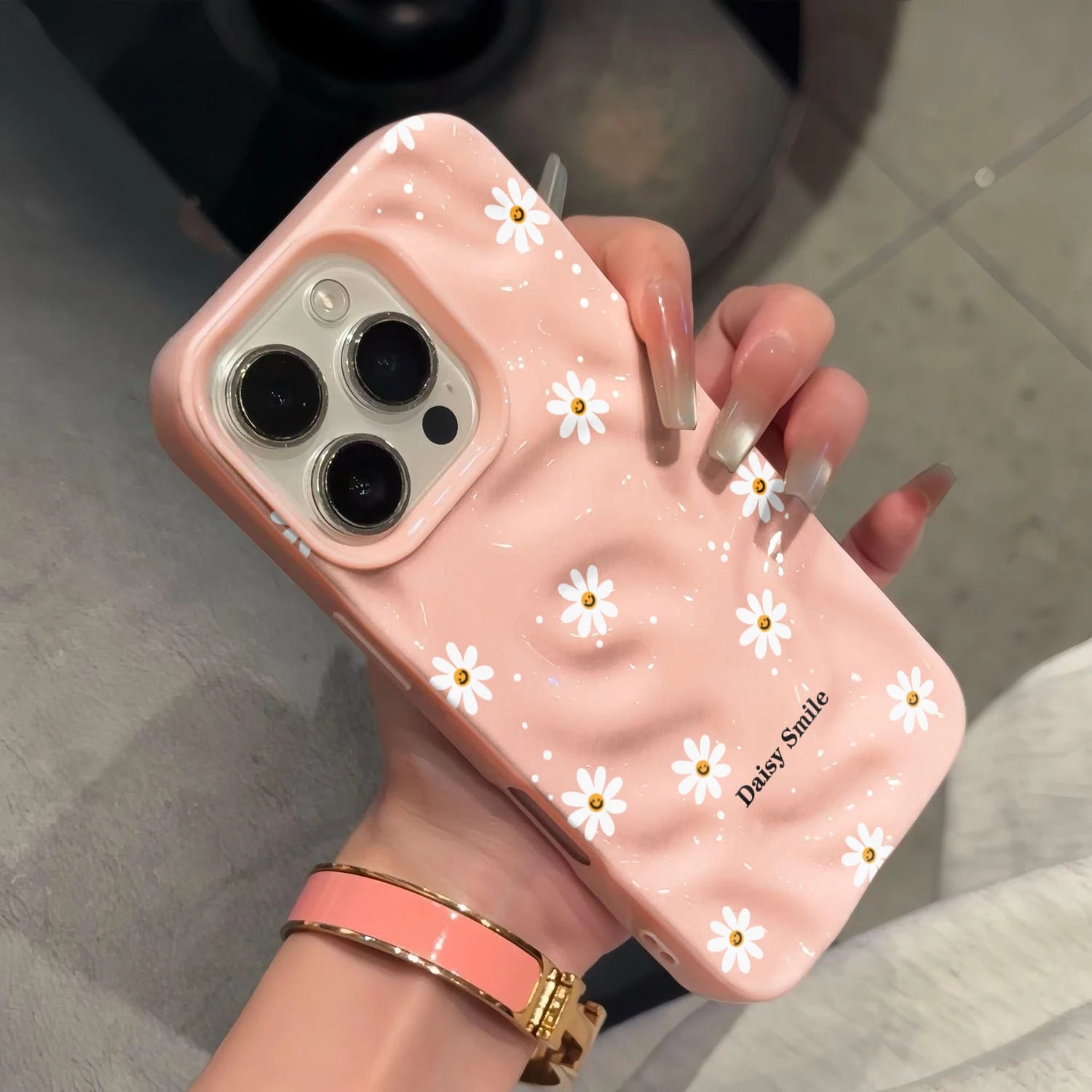 Daisy Flower Candy Color Phone Case For iPhone 15 Pro Max 16 17 14 13 Pro Max 13 12 11 Plus Soft ShockProof Fashion Luxury Funda