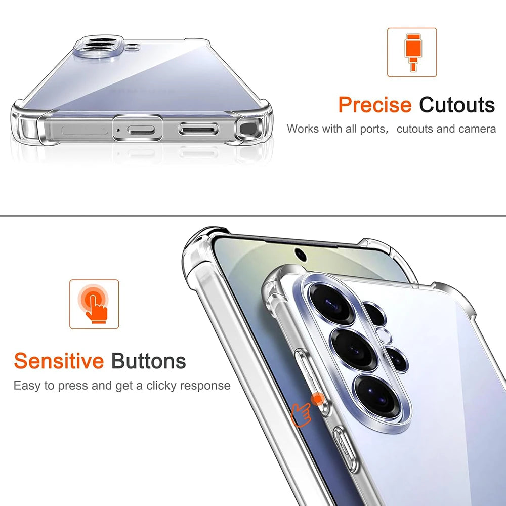 Shockproof Silicone Case For Samsung Galaxy S26 Ultra S26+ Plus Clear Airbag Clear Soft S26ultra Shell For SamsungS26 Cover 2016