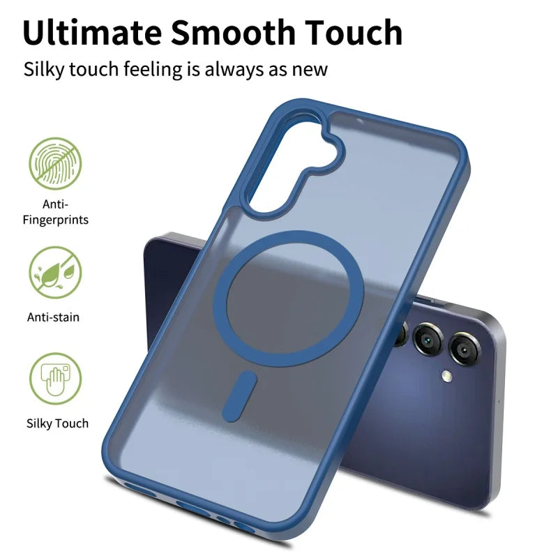 Matte Translucent Magsafe Wireless Charge Case for Samsung S25 Edge 24 23 22 Ultra Plus FE A56 A36 A26 A16 A06 A55 A35 A25 Cover