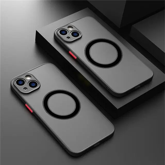 Armor Magnetic Magsafe Wireless Charge Phone Case For Iphone 15 14 12 13 11 Pro Max 16 XR XS Max 6 6S 7 8 Plus Casing Hard Cover