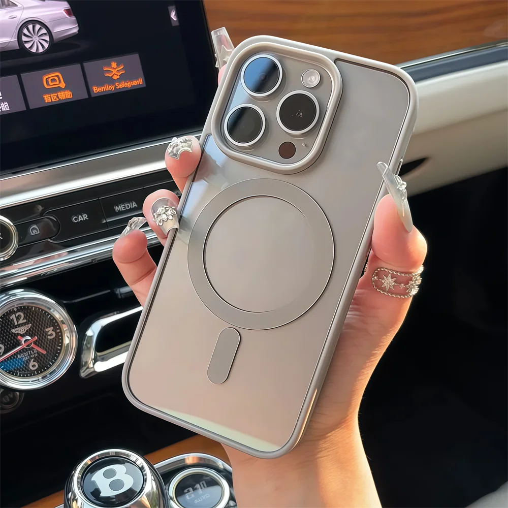 For iPhone 13 12 11 Pro Xs Max X XR 7 8 Plus SE 2020 2022 Magsafe Phone Case Clear Acrylic Magnetic Wireless Charging Back Cover