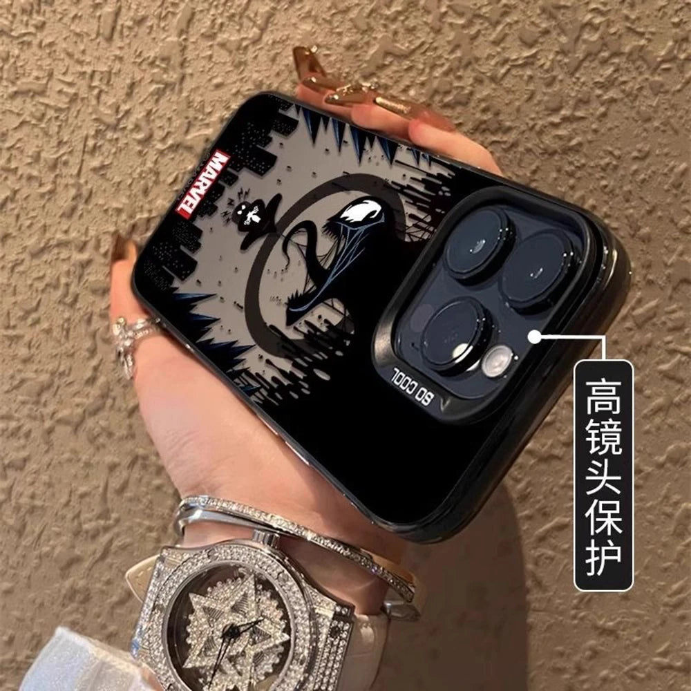 M-Marvels Venoms 3 New Movie Magsafe Magnetic Case for iPhone 11 12 13 14 15 16 Pro Max Plus Soft Silver Plated Anti Fall Cover