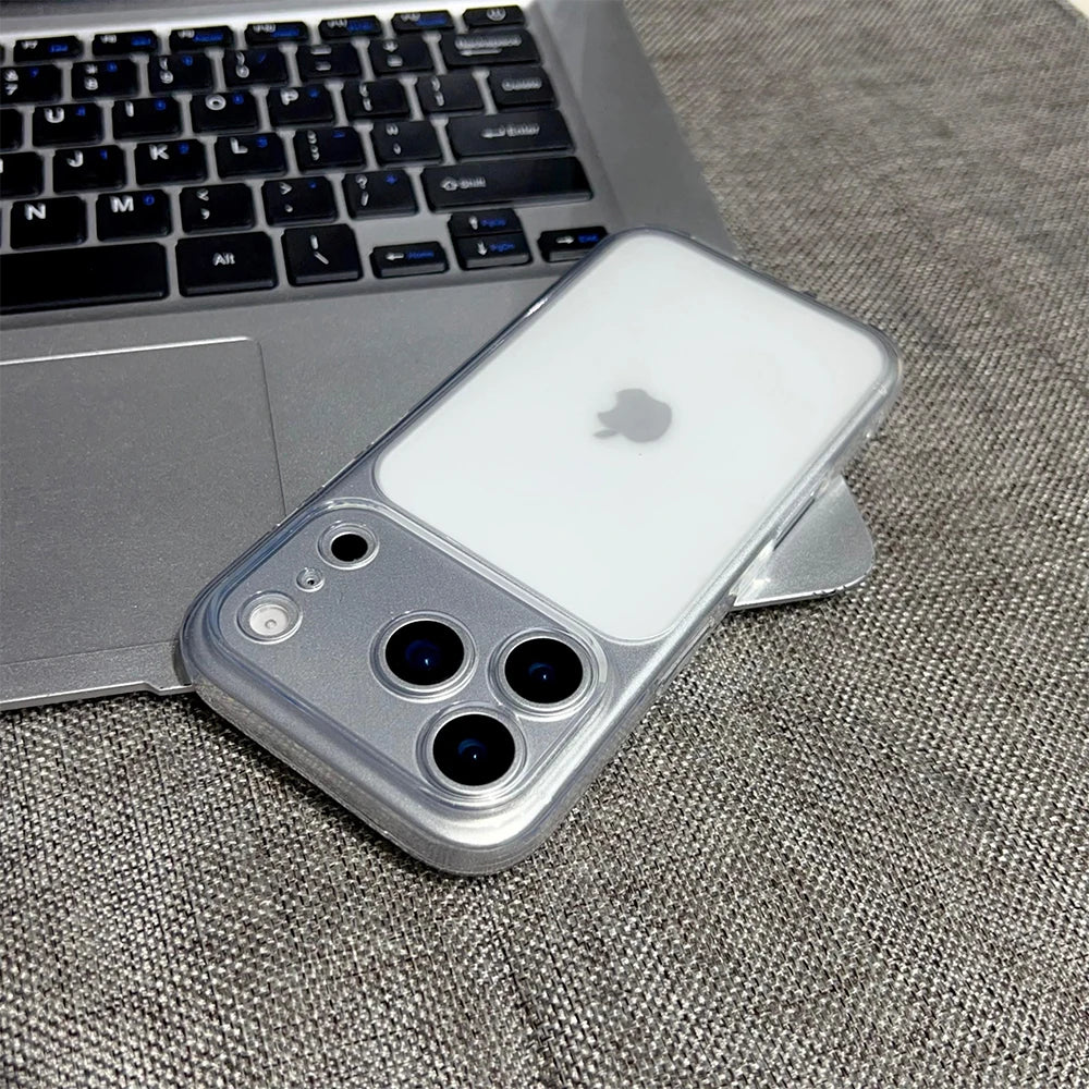Ultra-Thin Frosted Clear Case for iPhone 17 Pro Max 16 15 14 12 11 13 XS XR X 7 8 Plus With Transforms Into a Large Window Cover