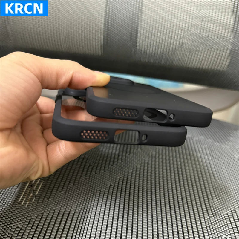 Anti-yellow Acrylic Clear Matte Translucent Magnetic Holder Case for Xiaomi 17T 17T Pro Hard Back Camera Protect Anti-drop Cover