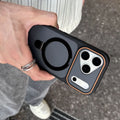 Luxury Metal Ring Holder For Magsafe Case For iPhone 17 Pro Max 16 Plus 15 Pro 14 13 12 11 Magnetic Matte Bumper PC Cover Funda