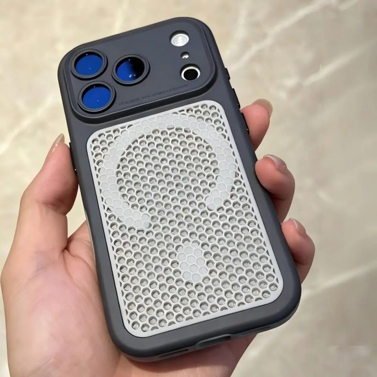 Heat Dissipation Mesh Hole Magnetic For Magsafe Case For iPhone 17 16 15 14 13 12 Pro Max Plus Large Window Camera Protect Cover