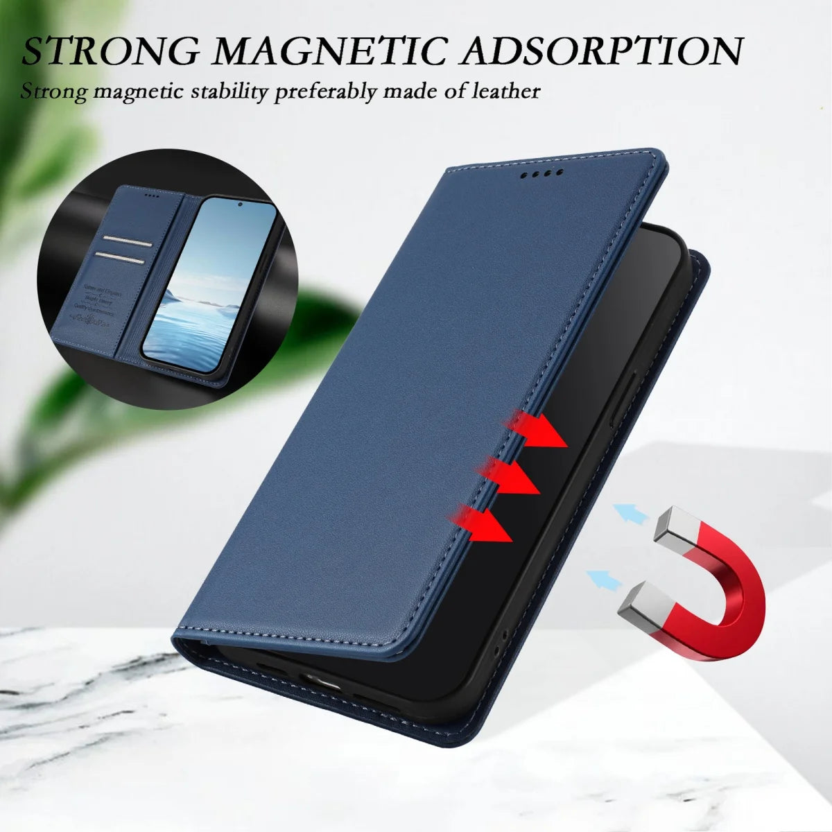 Magnetic Luxury Flip Wallet Leather Case for Samsung Galaxy S25 Ultra S24 S23 S22 S21 S20 Plus FE S25 Edge Foldable Back Cover