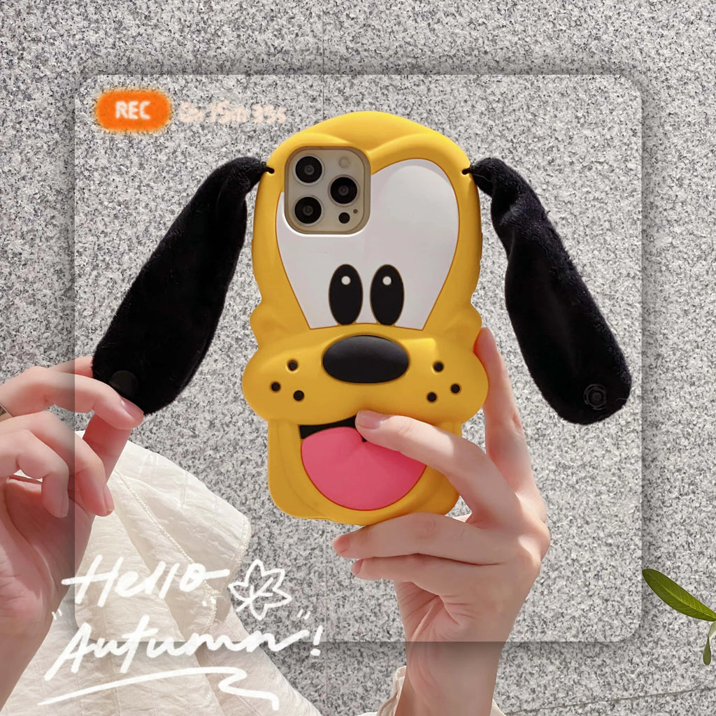 Hot Cute 3D For Pluto Silicone Anti-Drop Cartoon Shockproof Lens Protection Hard Cover For IPhone 17/16/15/14/13/12/11 Pro Max