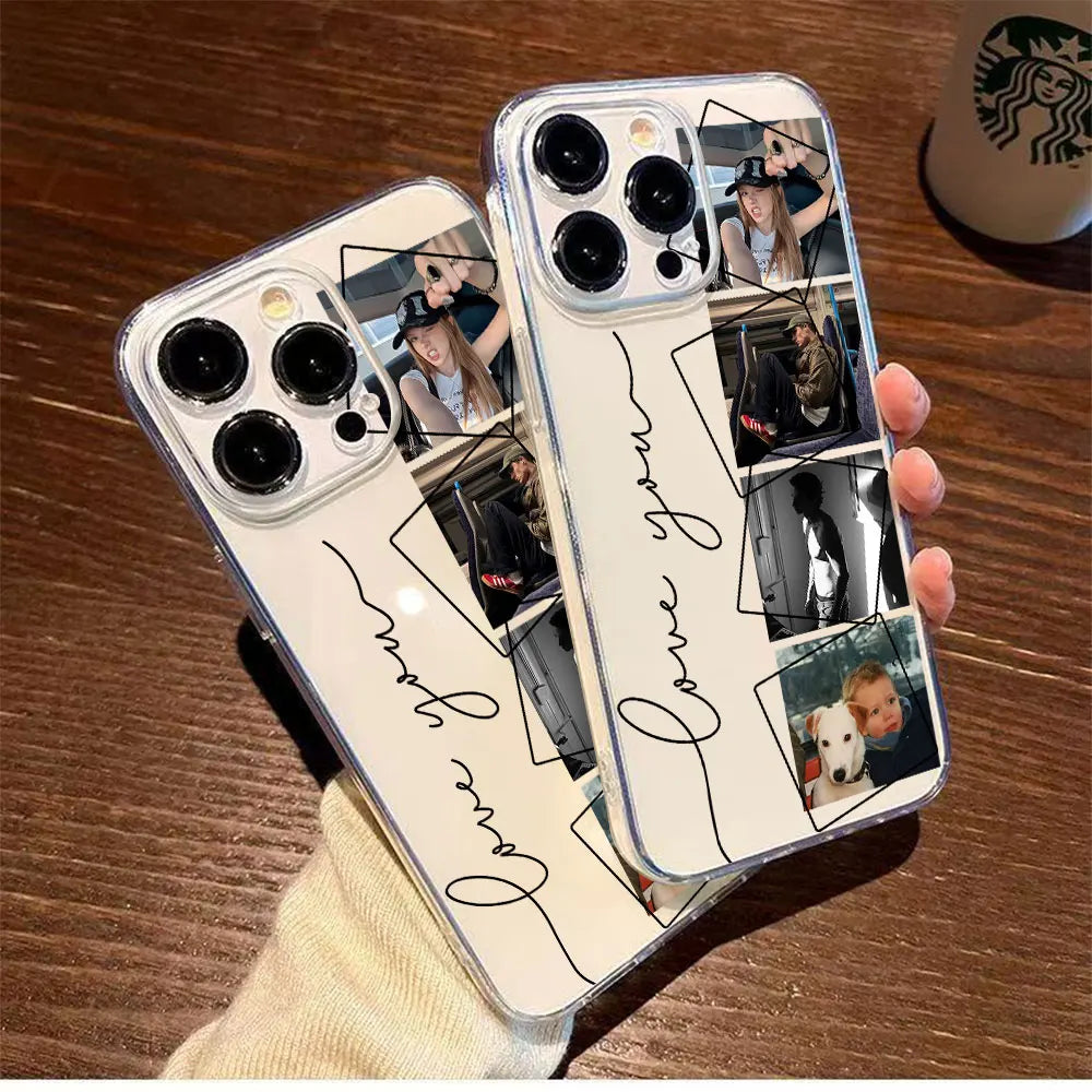 For iPhone 17 16 15 14 13 12 11 Pro Xs Max Air 16e 17e 7 8 Plus Mini XR Personalized Custom Photo DIY Matte Silicone Phone Case