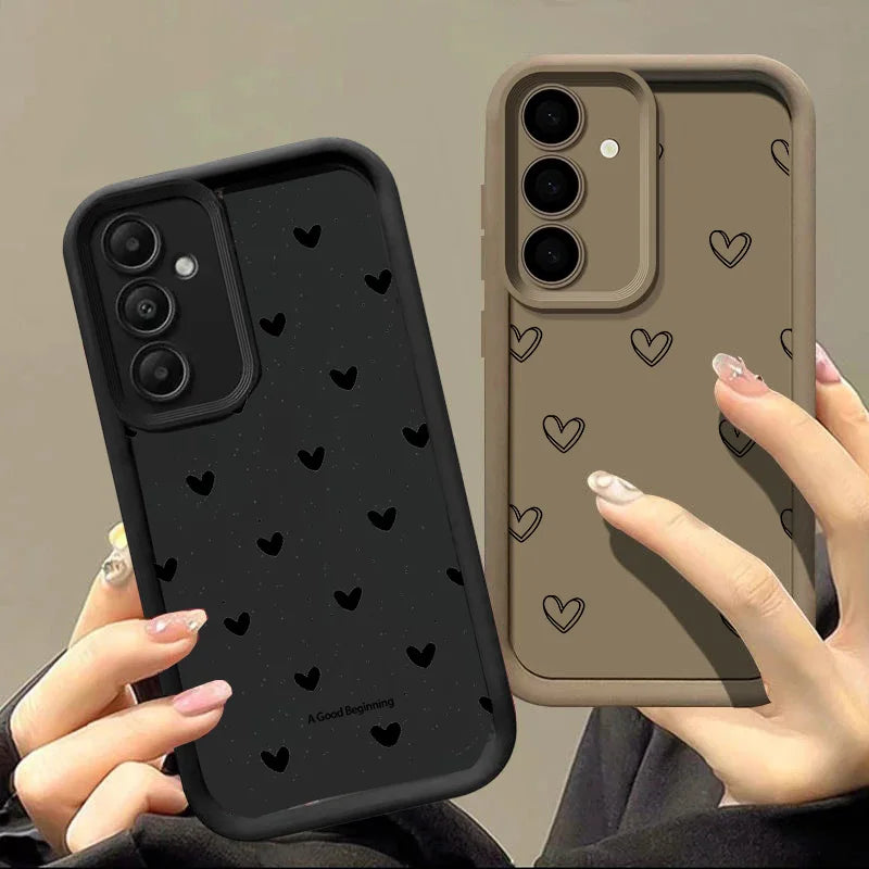 Minimalism Love Heat Case For Samsung Galaxy A17 A16 A56 A55 A36 A26 A15 5G A06 A07 A54 A53 A35 A34 A52 A33 A23 A24 A25 A14 A32