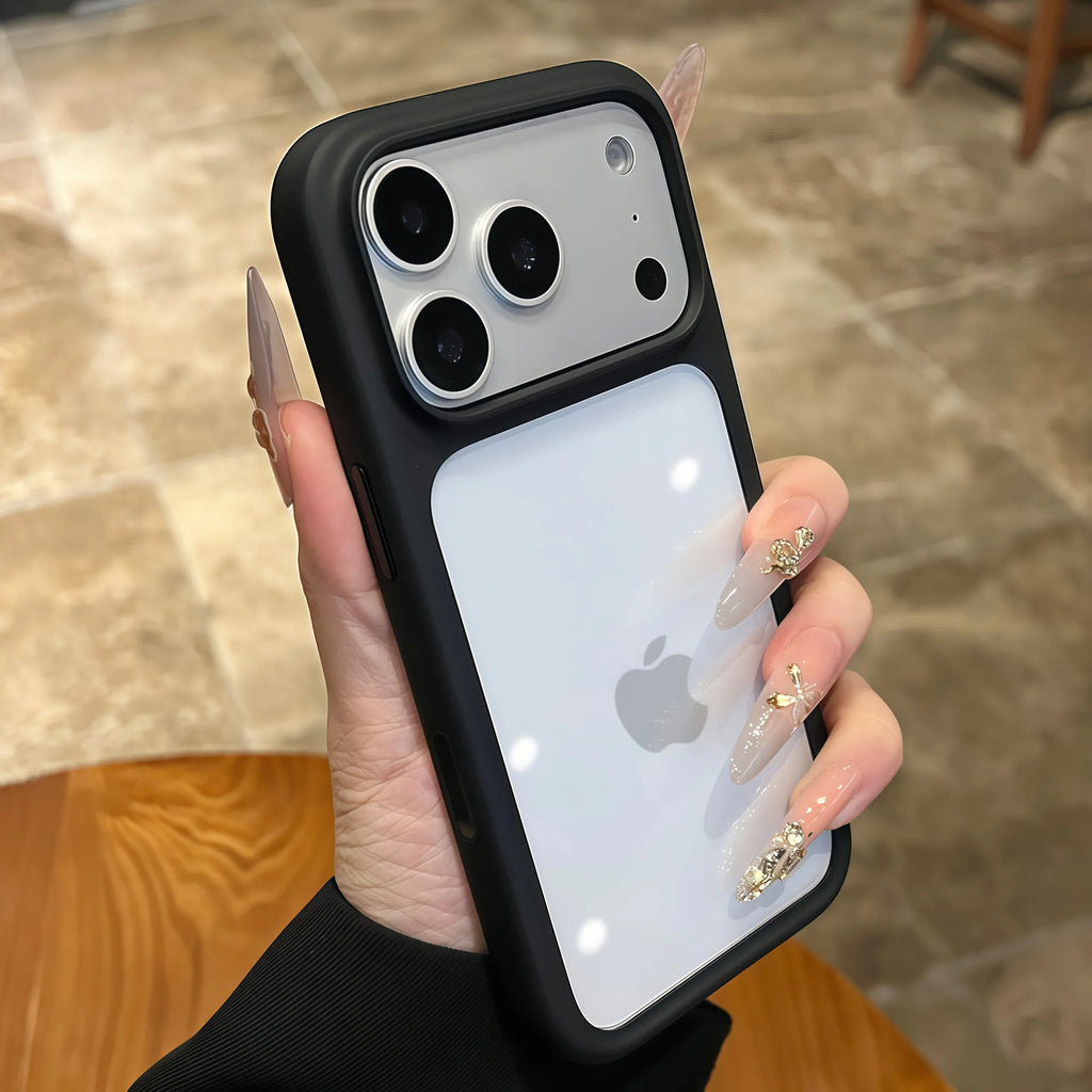 Advanced Silicone Soft Edge Transparent Hard Back Panel Case For iPhone 17 17 Pro 17 Pro Max Shockproof Phone Case Cover Gift