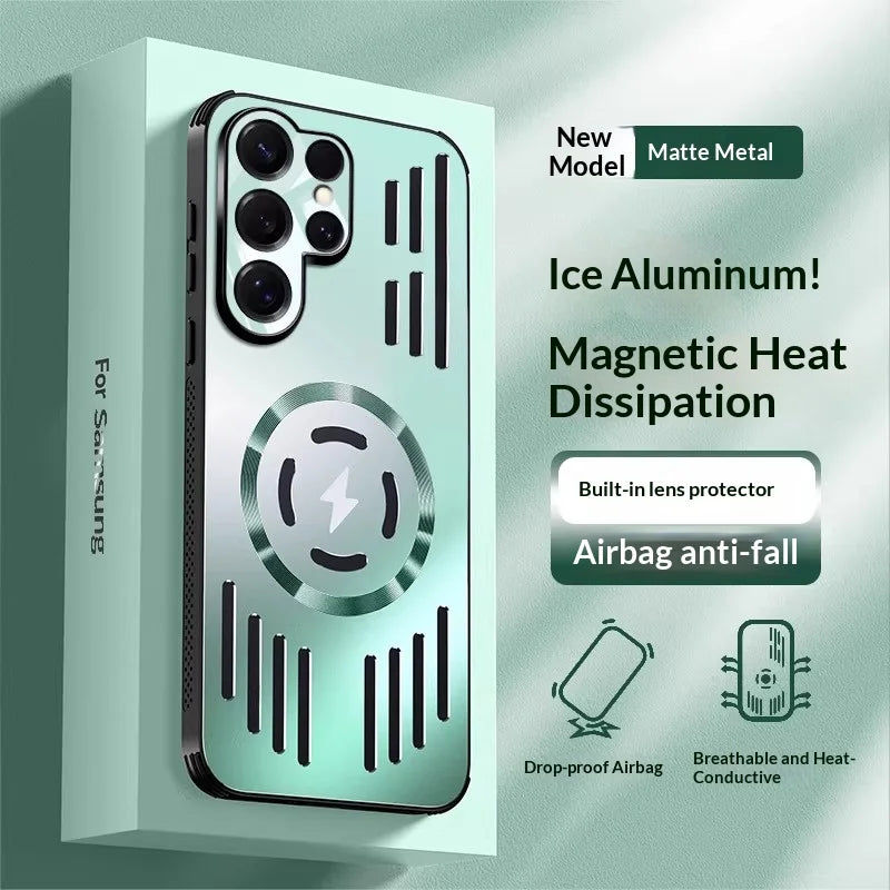 All-round Metal Magnetic Heat dissipation Case For Samsung S26 S25 Ultra Plus S25 Edge True Lens Full Coverage Protection Cover