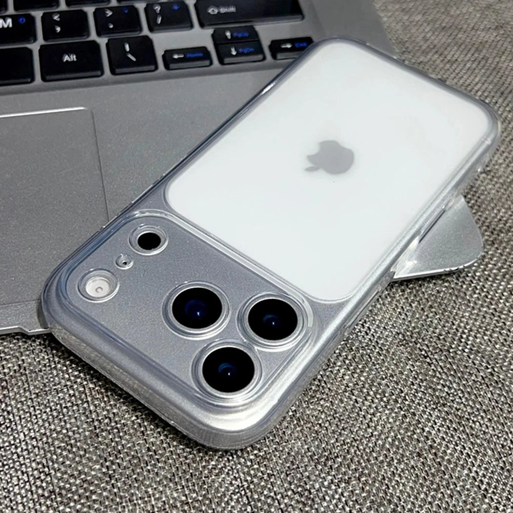 Ultra-Thin Frosted Clear Case for iPhone 17 Pro Max 16 15 14 12 11 13 XS XR X 7 8 Plus With Transforms Into a Large Window Cover