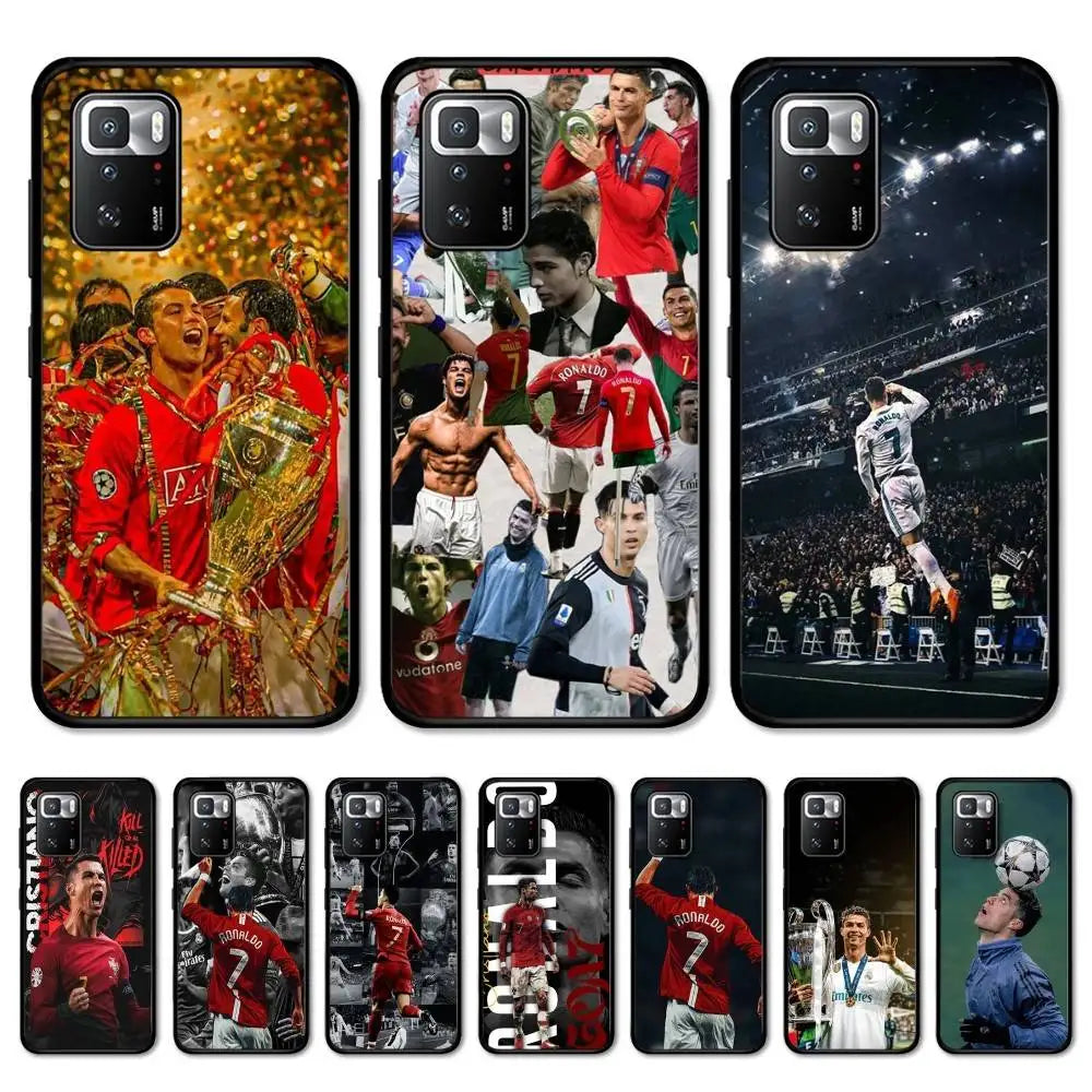 Football R-Ronaldo Cr7 Phone Case For Redmi Note 4 X 5 A 6 7 8 T 9 9S 10 11 11S 11Epro Poco M3 Pro