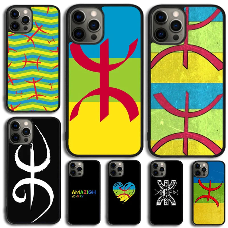 Amazigh Berber Flag Phone Case For iPhone 17 Air 16 15 14 13 12 11 Pro Max Plus Max Cover Shell coque