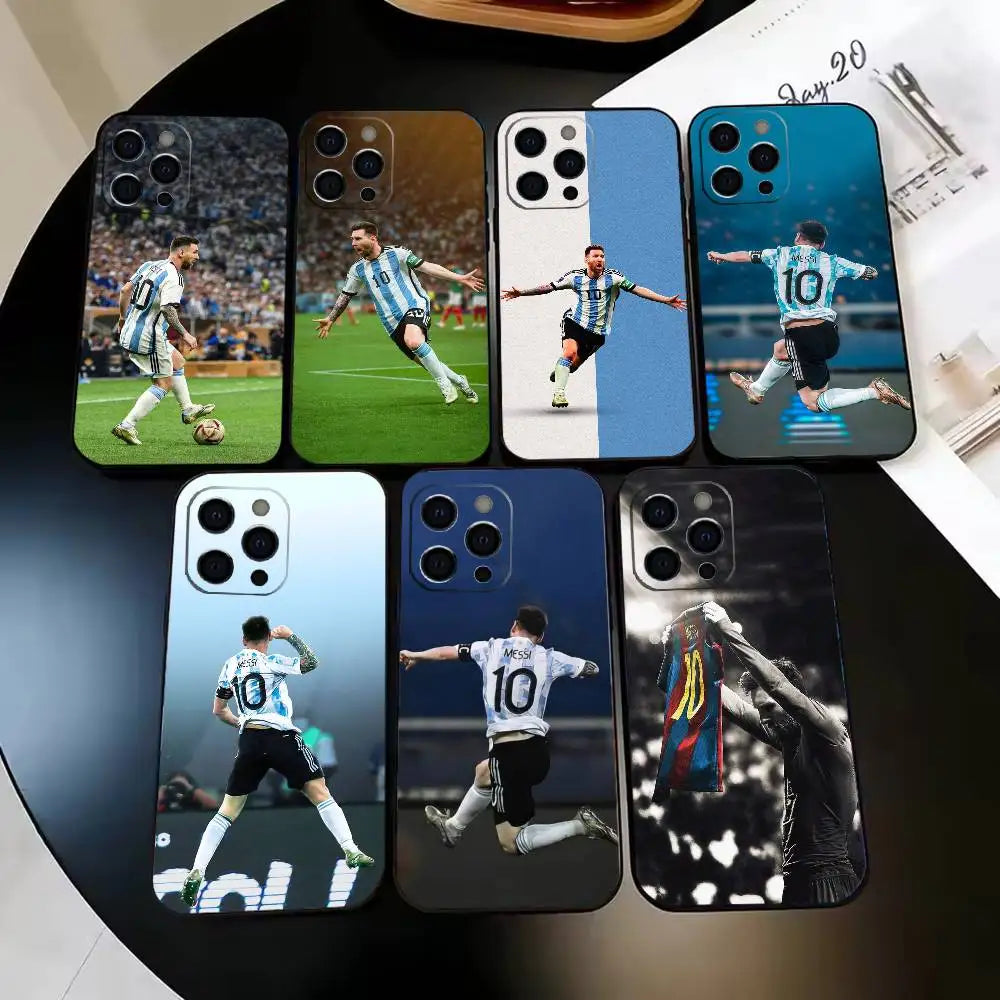 M-Messi  Phone Case For iPhone16,15,14,13,12,11,Pro,Max,Plus,X,XS,SE4,E,Soft Black Case(one)