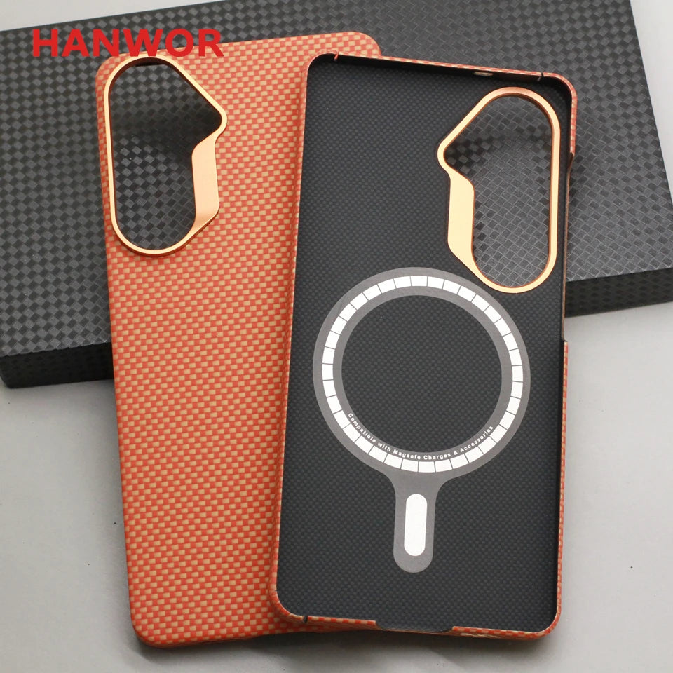 HANWOR Carbon Fiber Magnetic Case for Samsung Galaxy S26 Ultra Plus Magsafe Cover Aramid Fiber Galaxy S26 Series Magnetic Cases