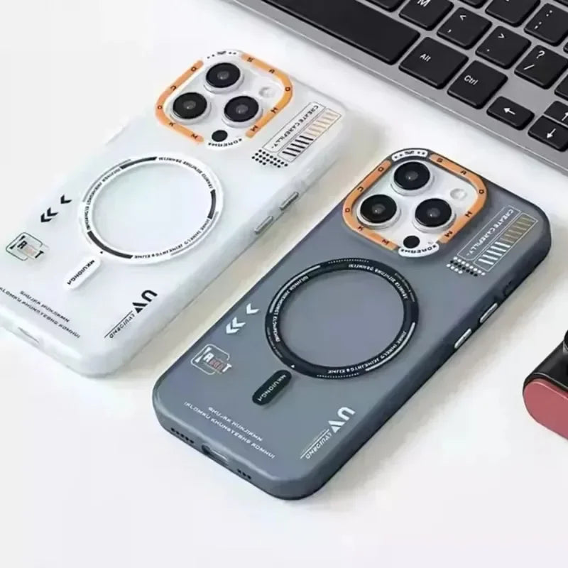 Magnetic Matte Original Case For iPhone 17 Air 16 15 14 13 Pro Max For Magsafe Wireless Charge Metal Lens Frame Buttons Cover