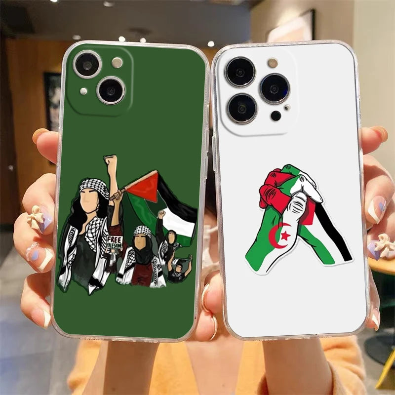 Phone Case For iPhone 16E 15 16 14 13 12 11 Pro Max XS Max 7 8 16 Plus SE2 Soft TPU Clear Cover Algeria Flag
