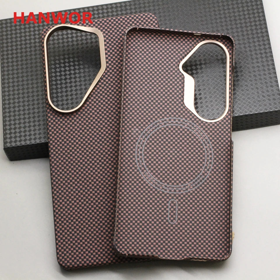 HANWOR Carbon Fiber Magnetic Case for Samsung Galaxy S26 Ultra Plus Magsafe Cover Aramid Fiber Galaxy S26 Series Magnetic Cases