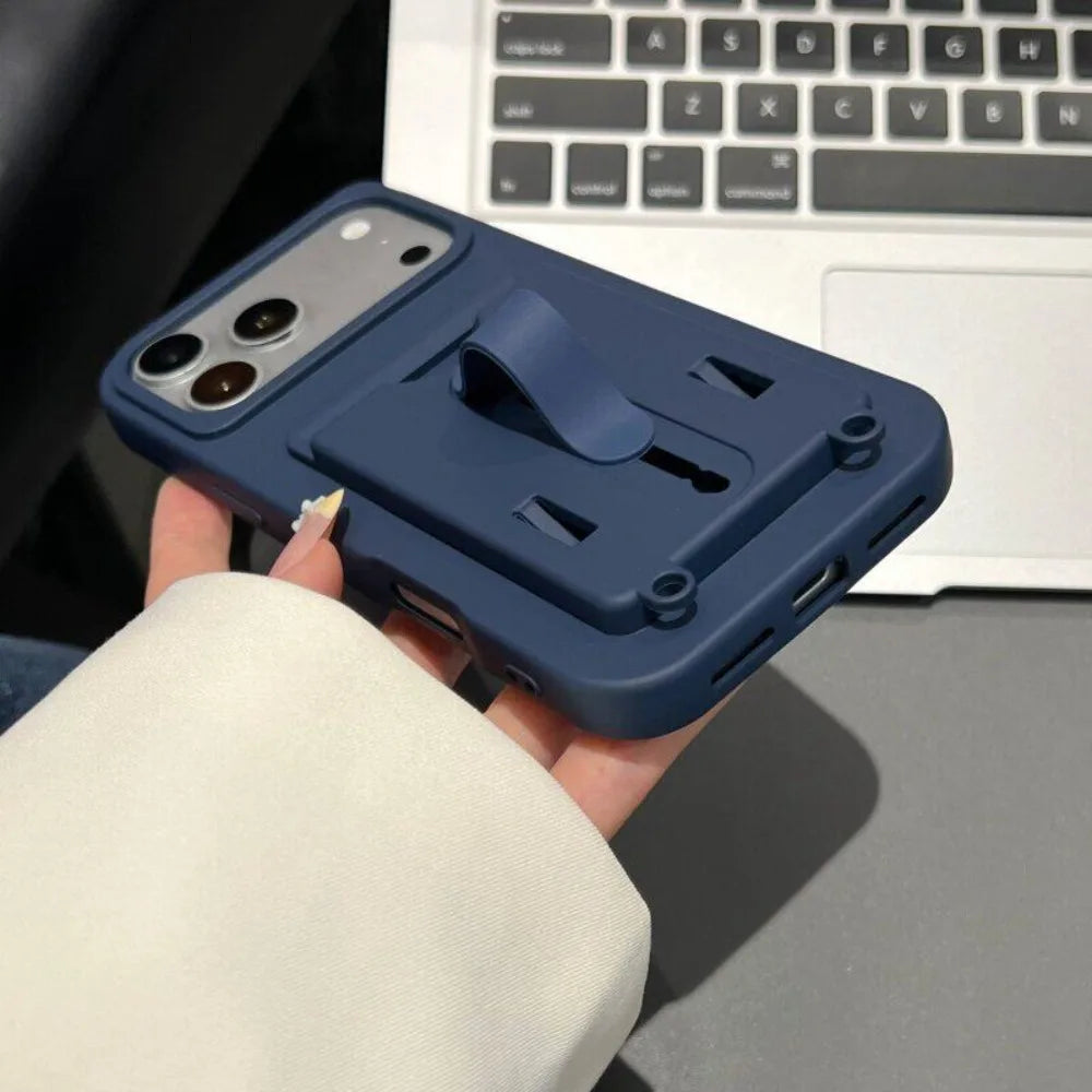 Luxury Card Wallet Slot Stand Holder Colorful Case for iPhone 17 Pro Max Air 16 Plus 11 12 13 14 15 Pro Bracket Shockproof Cover