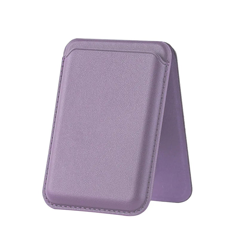 2 in 1 MagSafe Wallet Stand N52 Magnet PU Leather RFID Blocking Foldable Kickstand Hold 2 Cards Portable for IPhone 12-16 Series