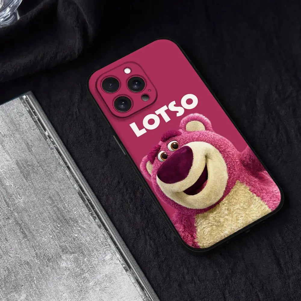 L-Lotso Huggin'Bear Phone Case For IPhone 17 15 Pro Max 14 Pro 12 11 13 Mini X XR XS 16 Plus SE Back Cover