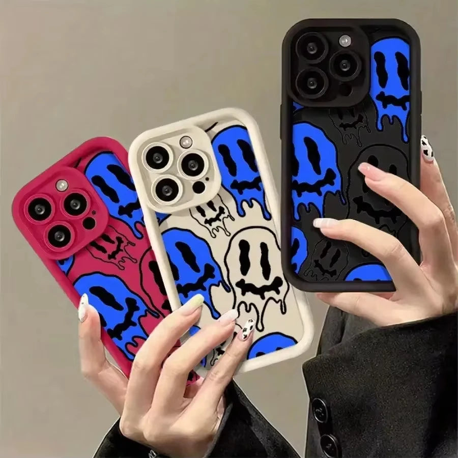Funny Ghost Face Pattern Soft TPU Phone Case for iPhone 17 Air 16 15 14 Pro Max Plus 13 12 Mini 8 7 X Xs Back Cover