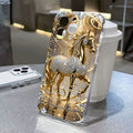 Golden Horse Diamond Printed Phone Case For iPhone 17 16 15 14 Plus Pro Max 12 11 13 X XS XR 7 8 Plus 16E 17Air Soft Clear Cover
