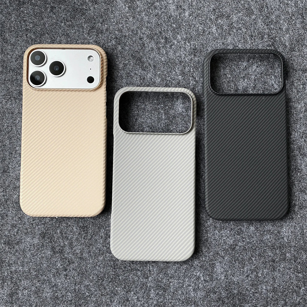 Ultra Thin Carbon Fiber Pattern Phone Case for IPhone 17 Air 16 15 Plus 14 13 12 11 Pro Max Frameless Cooling Leather Cover
