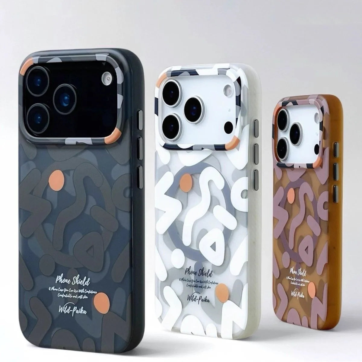 Creative Doodle Magnetic Wireless Charging Case for iPhone 17 Air 16 15 14 13 12 Pro Max 11 Matte Shockproof for Magsafe Cover