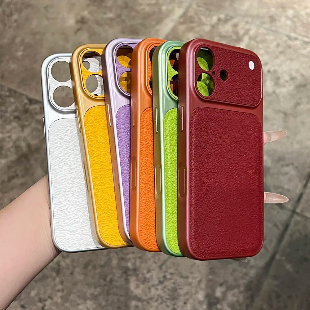 Original Matte Leather Texture Phone Case For iPhone 17 16 15 14 13 Pro Max Camera Protection Non-slip Shockproof Bumper Cover