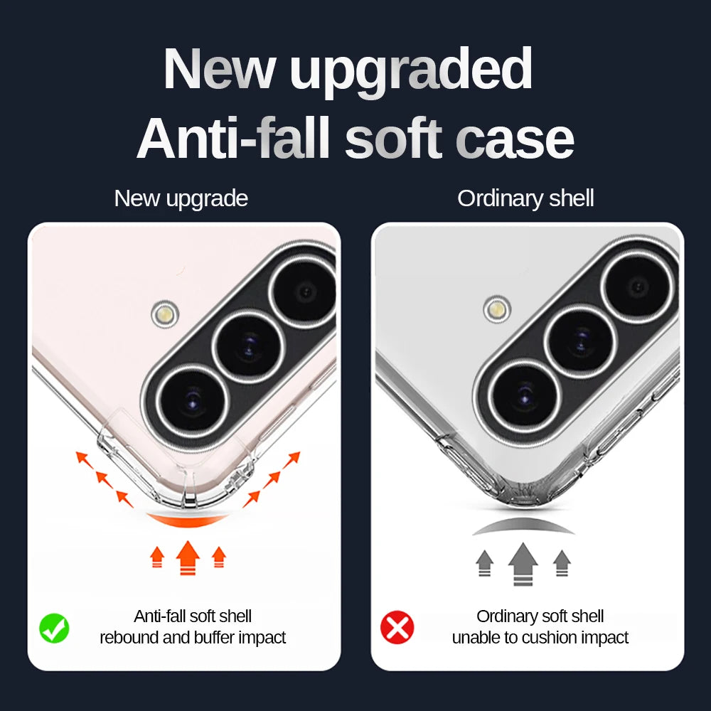 For Samsung Galaxy S25 FE Case Transparent Shockproof Cover SamsungS25FE S25FE 5G Camera Protection Back Fundas TPU Shell Bumper