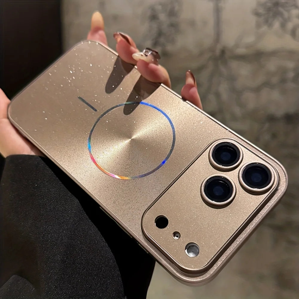 Glitter Aurora Glossy for Magsafe Magnetic Phone Case for IPhone 17 16 15 14 13 12 11 Pro Max Full Lens Protection Back Cover
