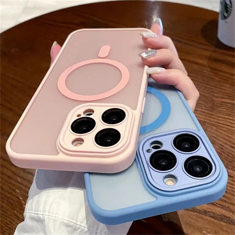 Magnetic for Magsafe Case For iPhone 17 16 15 14 13 12 Pro Max 11 Lens Protector Phone Cases For iPhone Air 15 16 Plus Cover