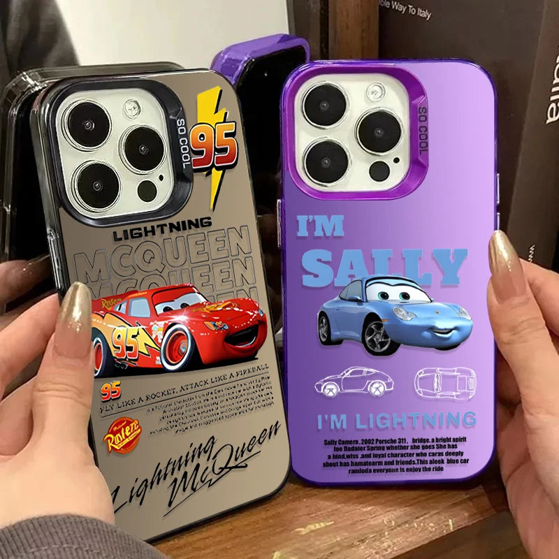 Lightning McQueen and Sally Plating Phone Case for Samsung Galaxy A16 A06 A25 A05 A05S A54 A34 A24 A14 A52 A32 A52S A22 A17 A07