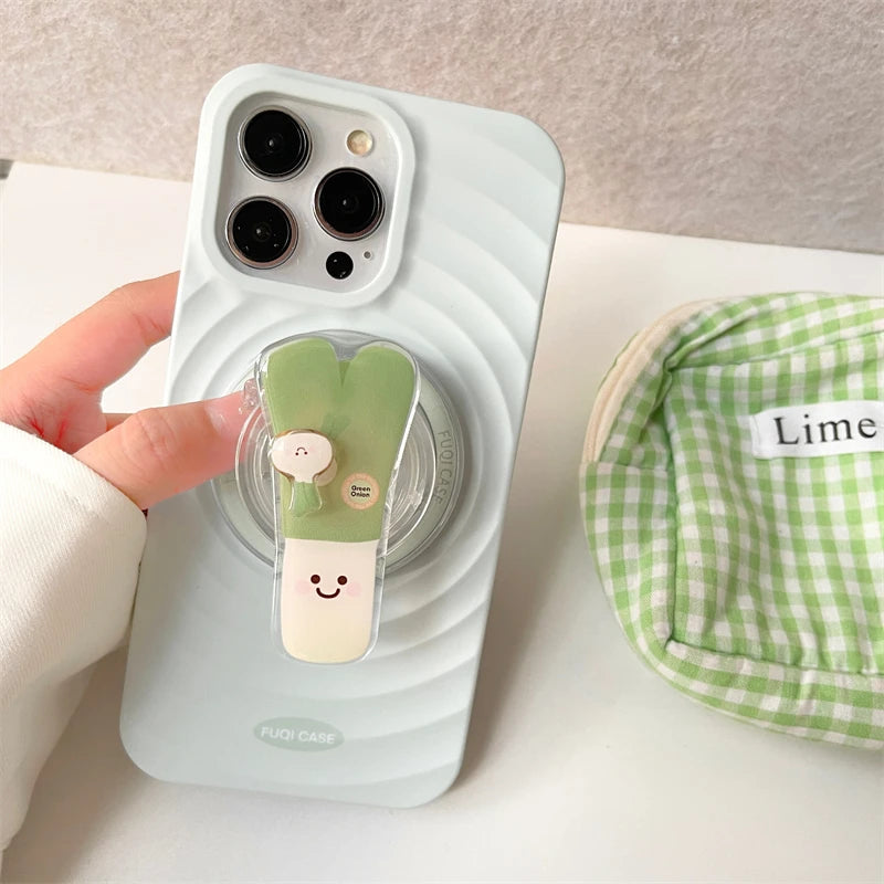 Cute Rotate Puppy Vegetable Teeth Magnetic Holder Grip Tok Griptok Phone Stand Holder Support For iPhone For Pad Magsafe Smart