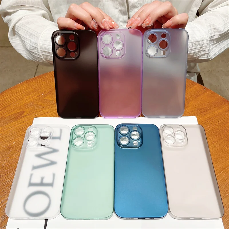 Ultra Thin Translucent Matte Simple Case For iPhone 16 15 14 13 12 11 Pro Plus Mini Max X XS XR 7 8 SE Hard PC Bumper Slim Cover