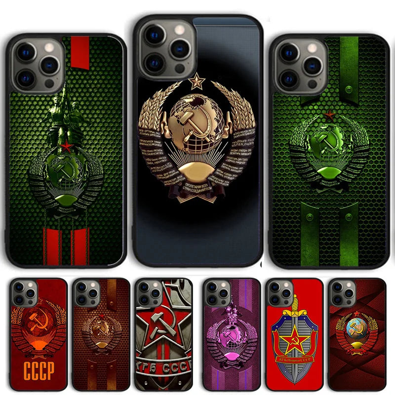 Russia Soviet Emblem Flag Coque Shell For iPhone 17 Air 15 16 14 13 12 Pro Max 11 Pro Max Plus Phone Case Cover